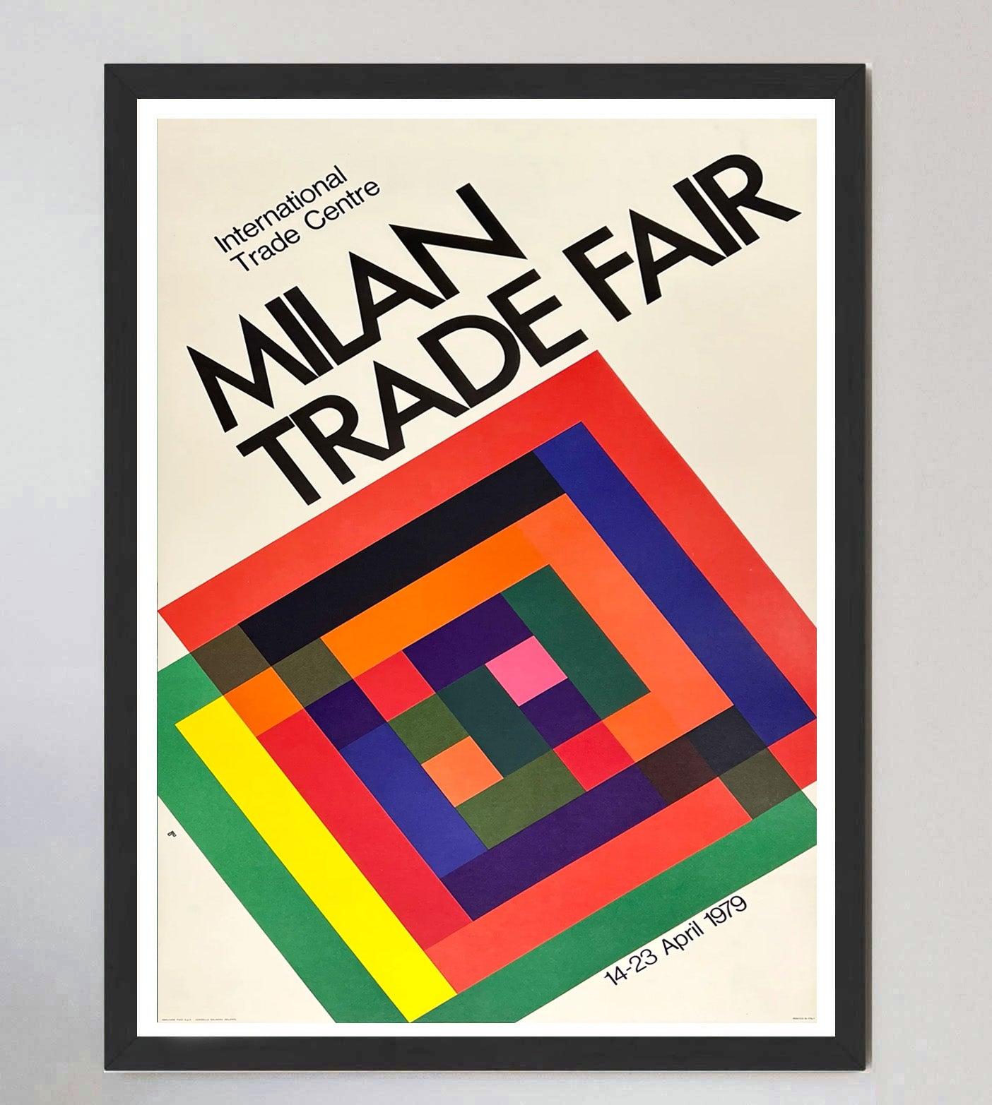 1979 Feria de Milán Cartel Vintage Original finales del siglo XX en venta