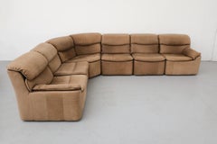 1979 Möbel Mutschler Six Piece "Diana" Curved Buck Leather Sectional Sofa