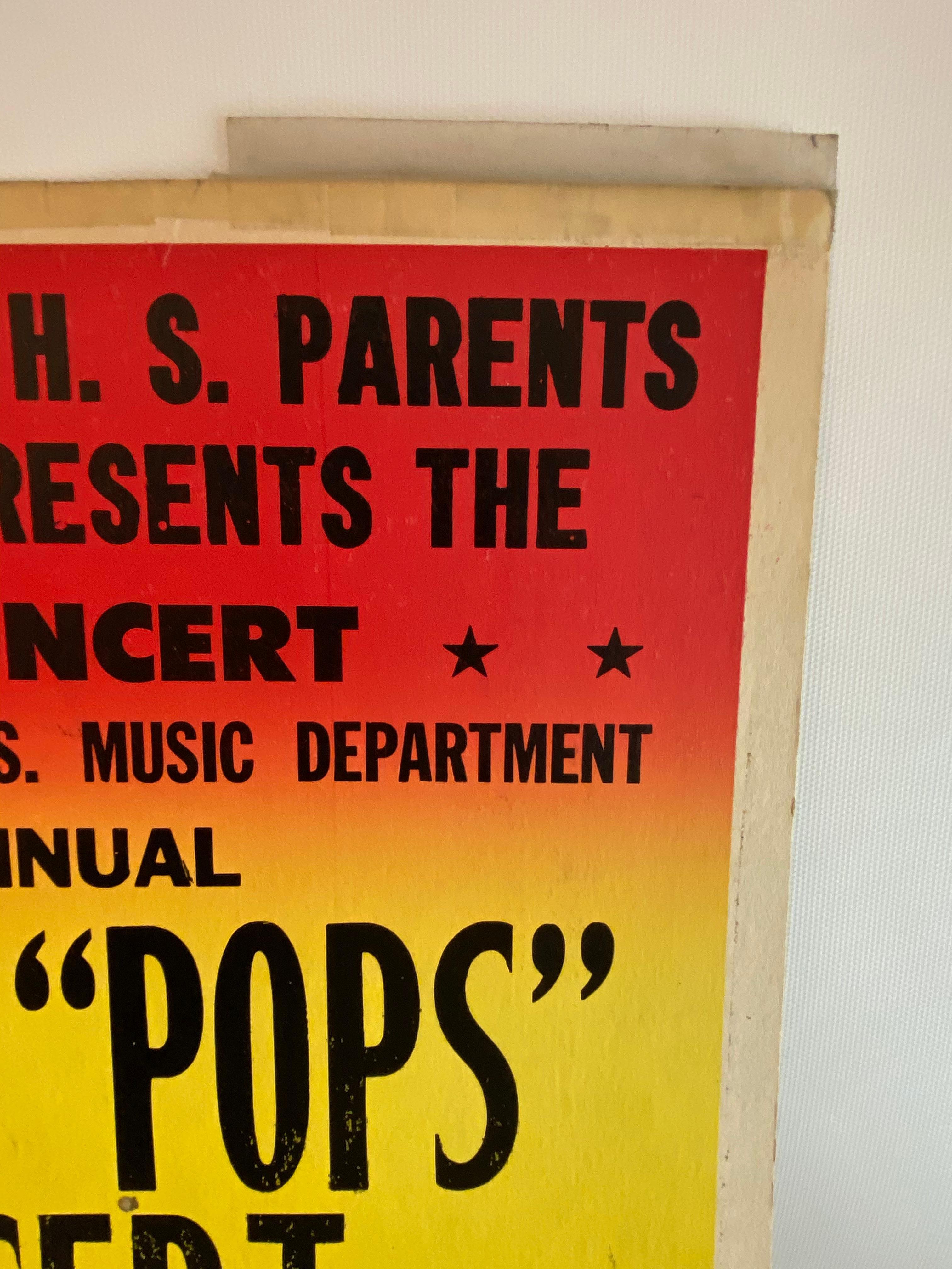 Papier Affiche de concert des pops d'hiver de l'École secondaire Stuyvesant de New York, 1979 en vente