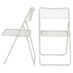 1979 Niels Gammelgaard Ted Net Sillas plegables de rejilla metálica blanca para IKEA
