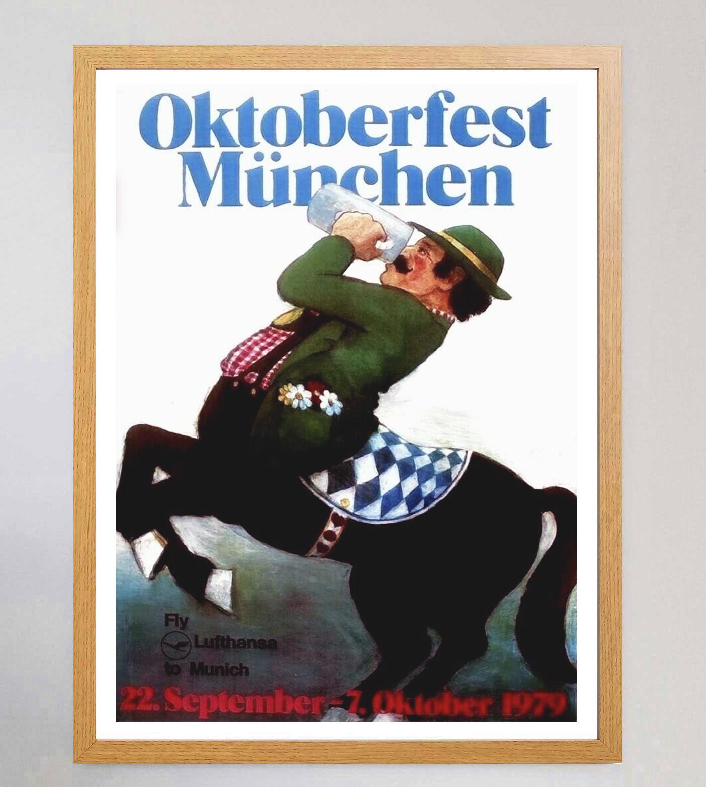 German 1979 Oktoberfest Munchen 1979 - Lufthansa Original Vintage Poster For Sale