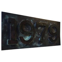 Used 1979, Old Danish Train Bronze Sign