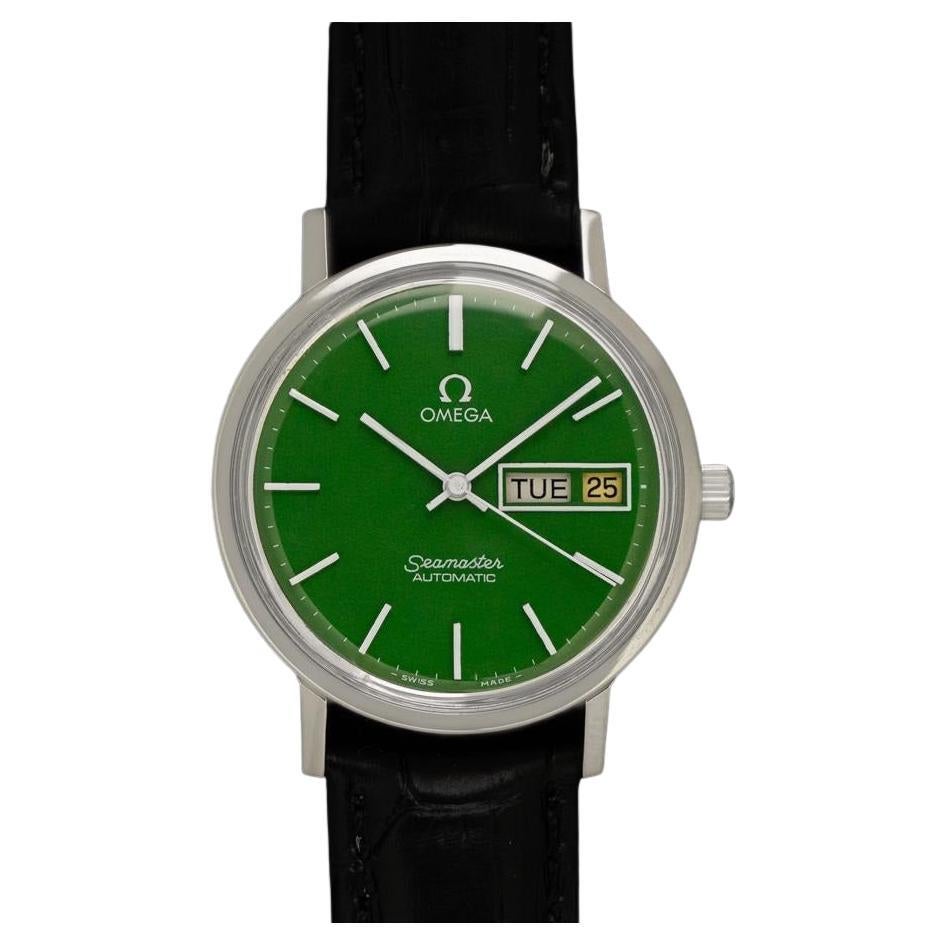 1979 Omega Seamaster Mens Automatic, Quick-Set Day Date Money Green Dial Watch