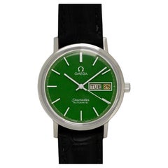 1979 Omega Seamaster Mens Automatic, Quick-Set Day Date Money Green Dial Watch
