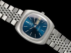 1979 Omega Seamaster Vintage Mens Bracelet Automatic Day Date Royal Blue Watch
