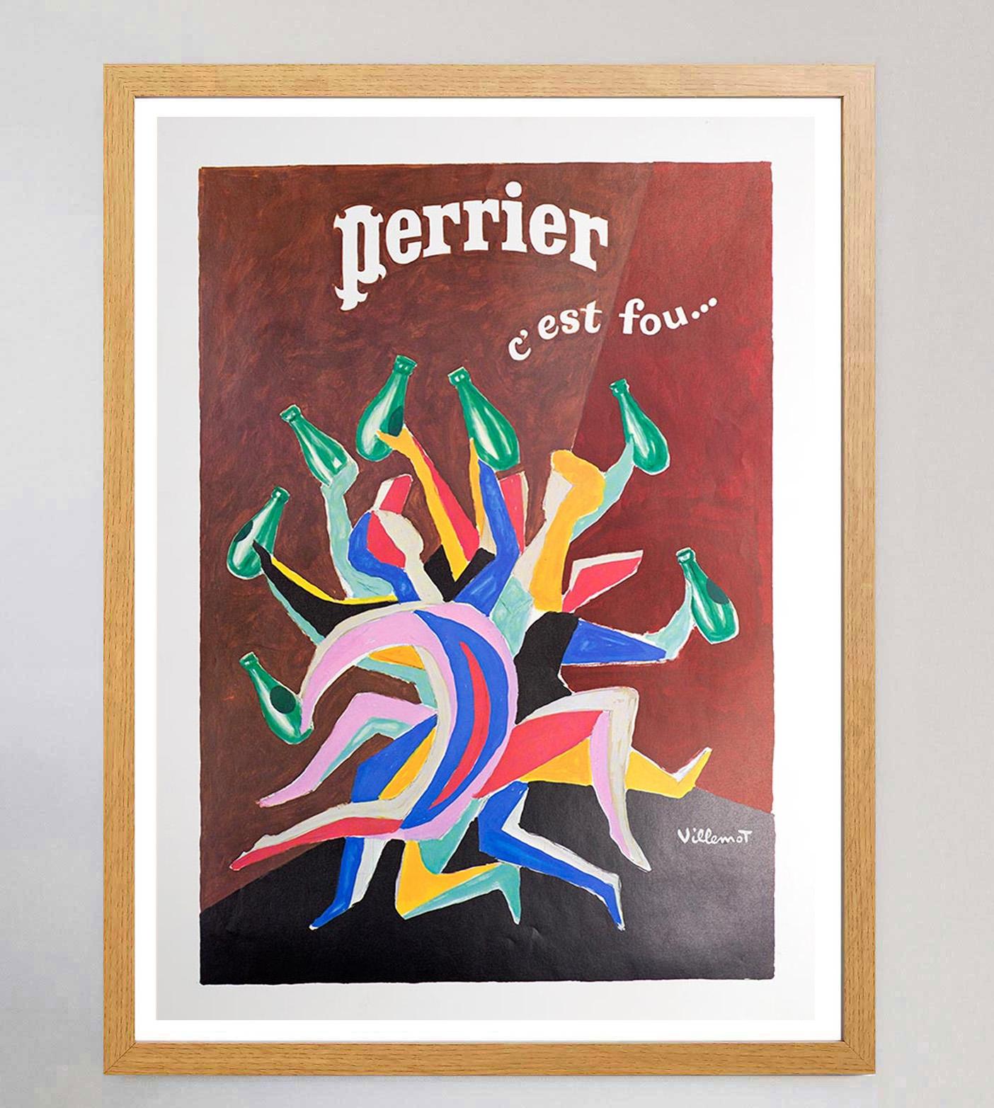 French 1979 Perrier - C'est Fou... Original Vintage Poster For Sale