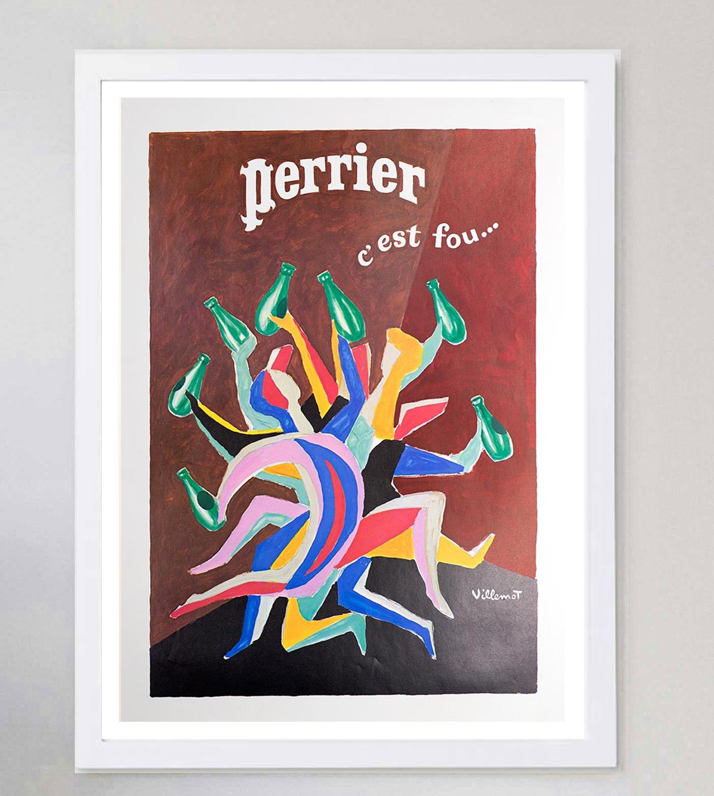 1979 Perrier - C'est Fou... Original Vintage Poster In Good Condition For Sale In Winchester, GB