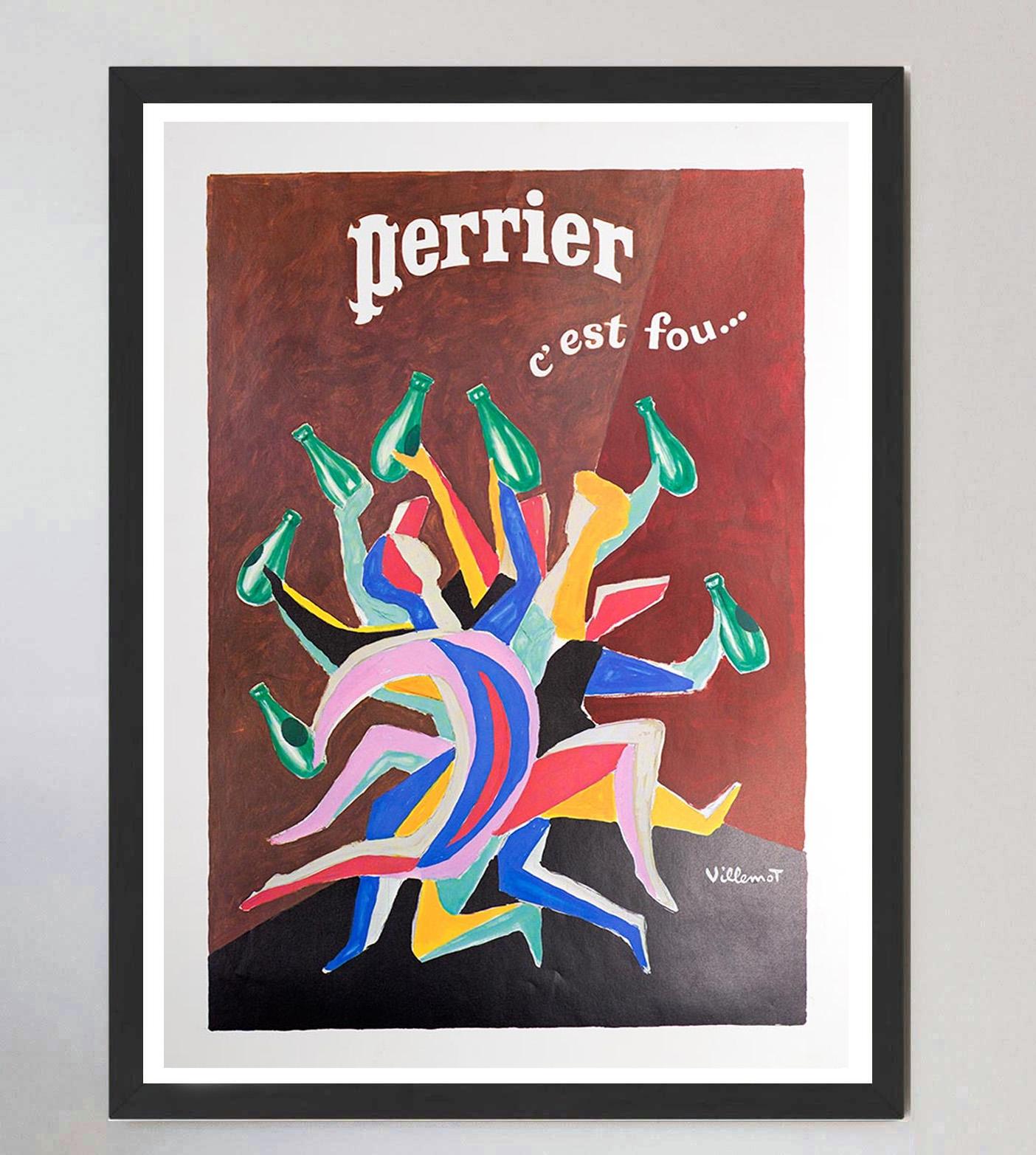 Late 20th Century 1979 Perrier - C'est Fou... Original Vintage Poster For Sale