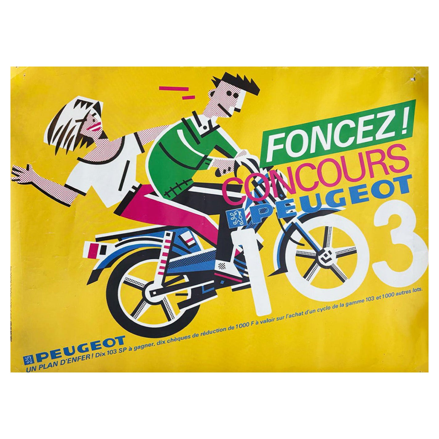 1979 Peugeot Bike 103 Poster originale d
epoca