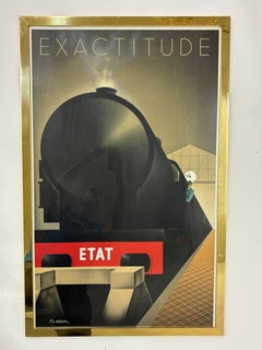 1979 Pierre Fix-Masseau EXACTITUDE ETAT Lithograph Vintage Poster Made In Paris