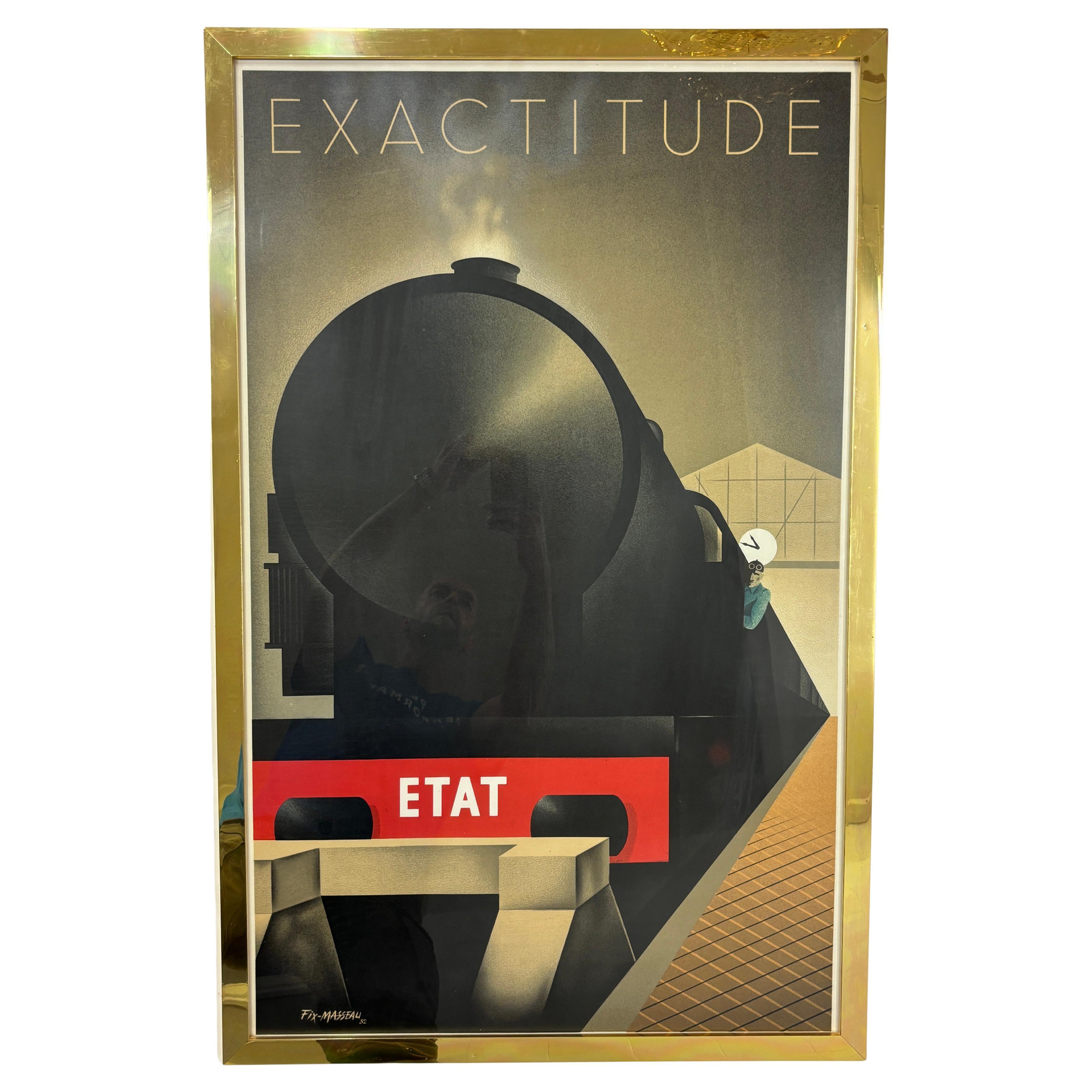 1979 Pierre Fix-Masseau EXACTITUDE ETAT Lithographie Vintage Poster Made in Paris