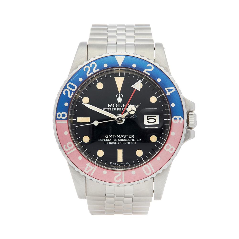 1979 Rolex GMT-Master Pepsi Stainless Steel 1675 Wristwatch