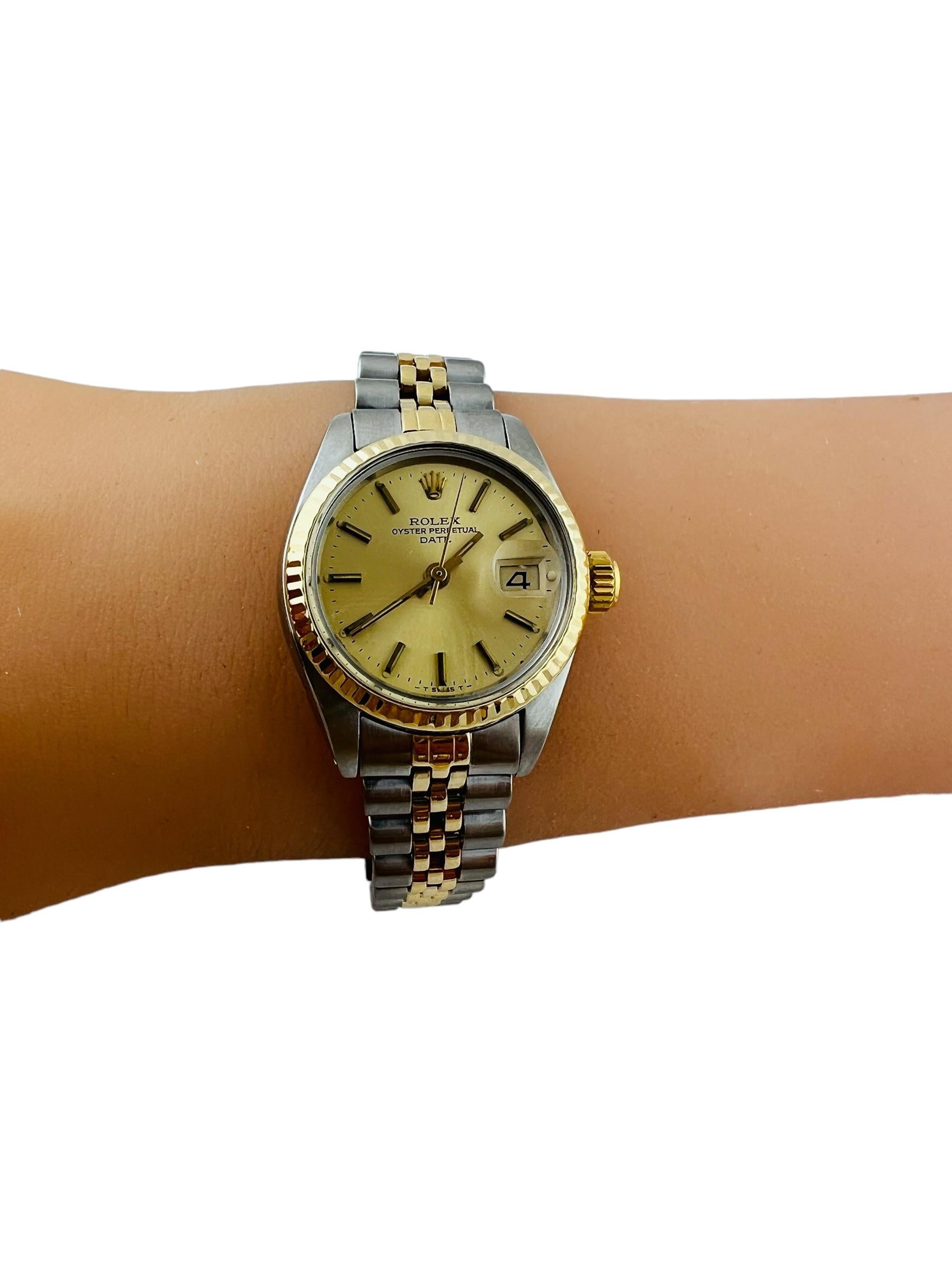 1979 Rolex Ladies Two Tone Datejust 6917 Champagne Dial Watch 4