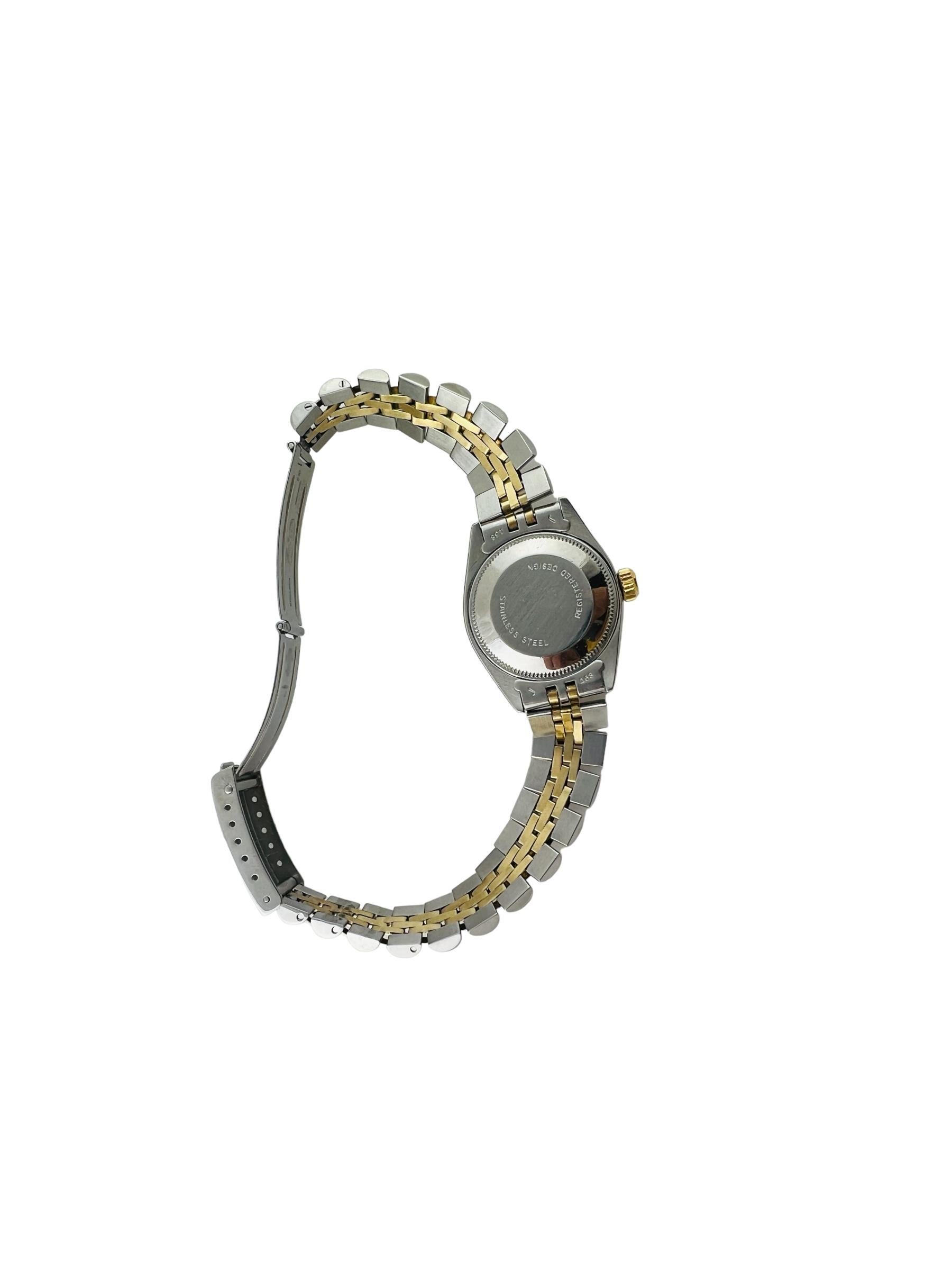 1979 Rolex Ladies Two Tone Datejust 6917 Champagne Dial Watch In Good Condition In Washington Depot, CT
