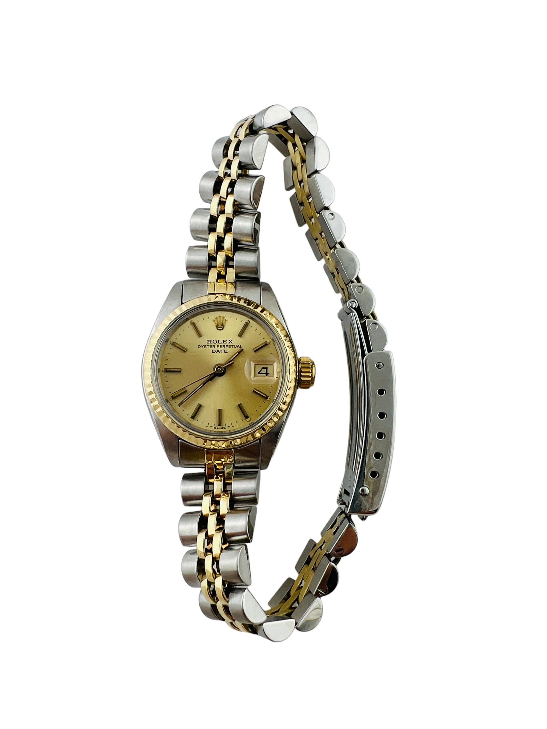 1979 Rolex Ladies Two Tone Datejust 6917 Champagne Dial Watch 1