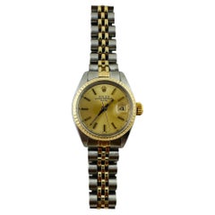 Vintage 1979 Rolex Ladies Two Tone Datejust 6917 Champagne Dial Watch