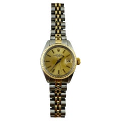Rolex Damen zweifarbige Datejust 6917 Champagner-Zifferblattuhr, 1979
