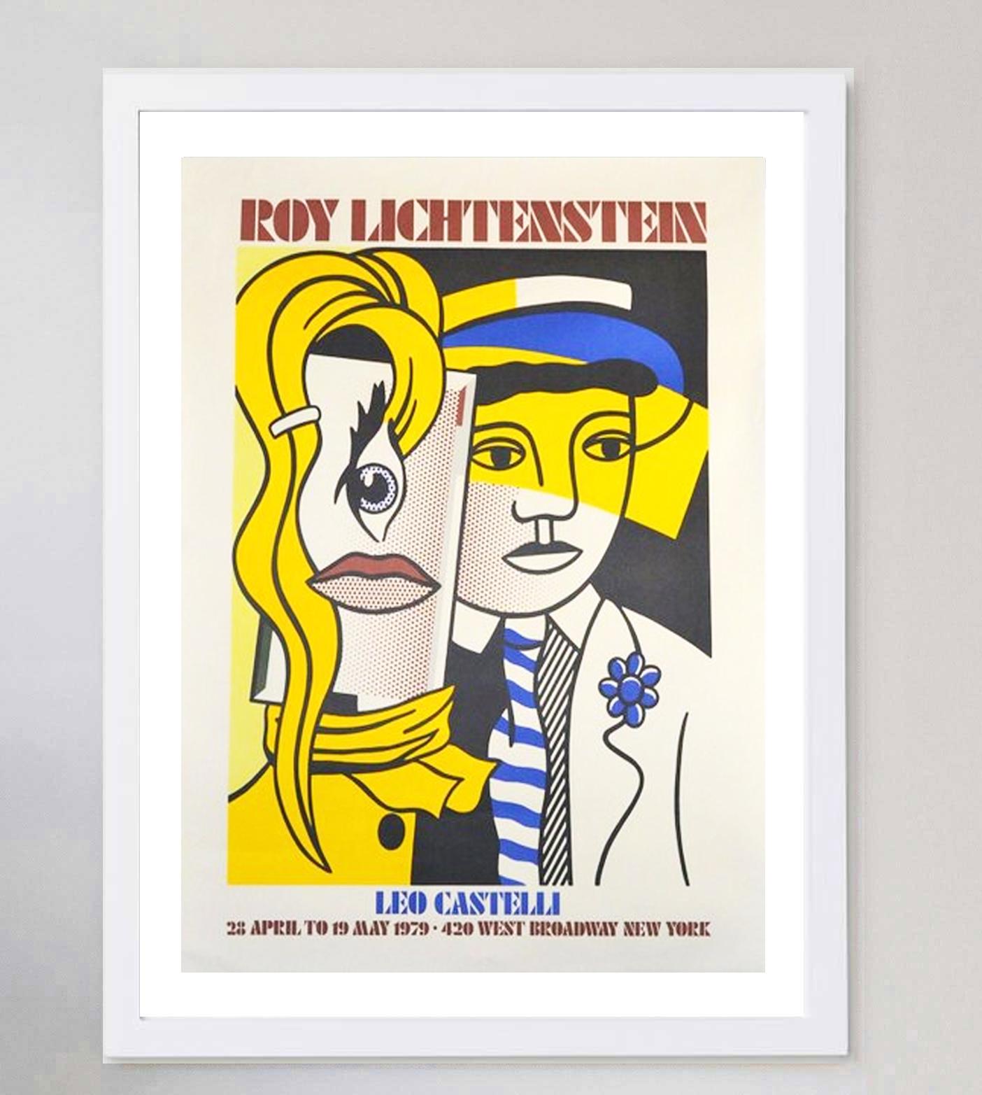 1979 Roy Lichtenstein, Leo Castelli Original Vintage Poster In Good Condition In Winchester, GB