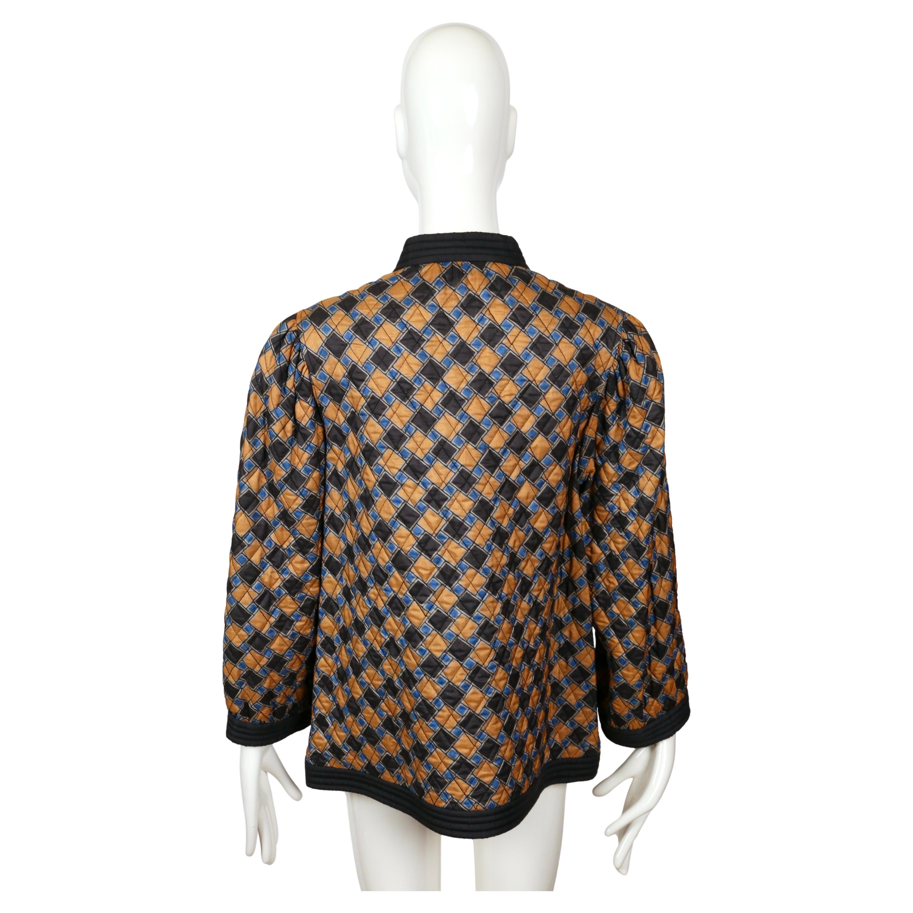 1979 SAINT LAURENT abstract printed silk quilt jacket For Sale 5