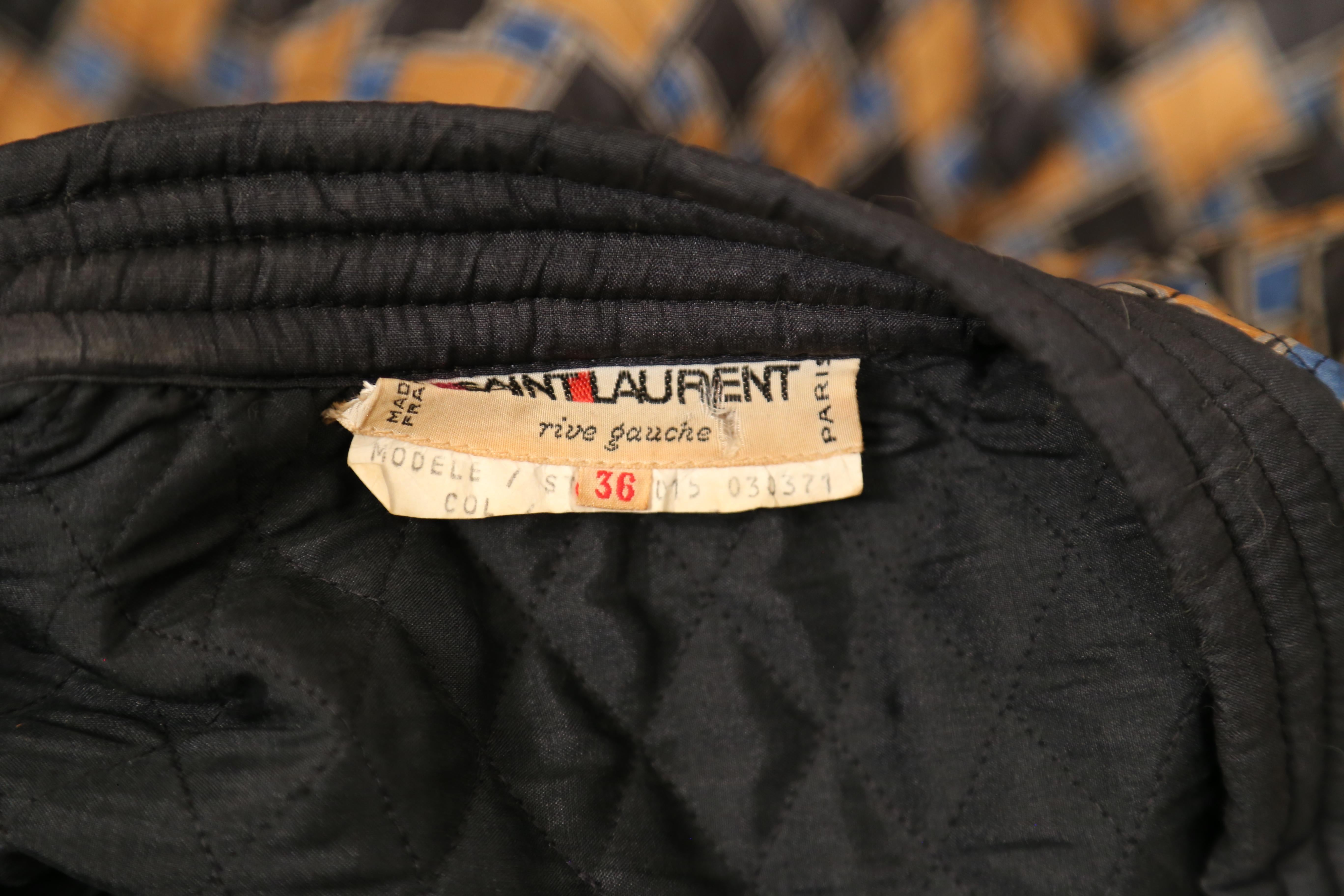 1979 SAINT LAURENT abstract printed silk quilt jacket For Sale 6