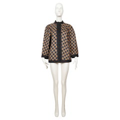 1978 SAINT LAURENT abstract printed silk quilted OPIUM collection RUNWAY jacket