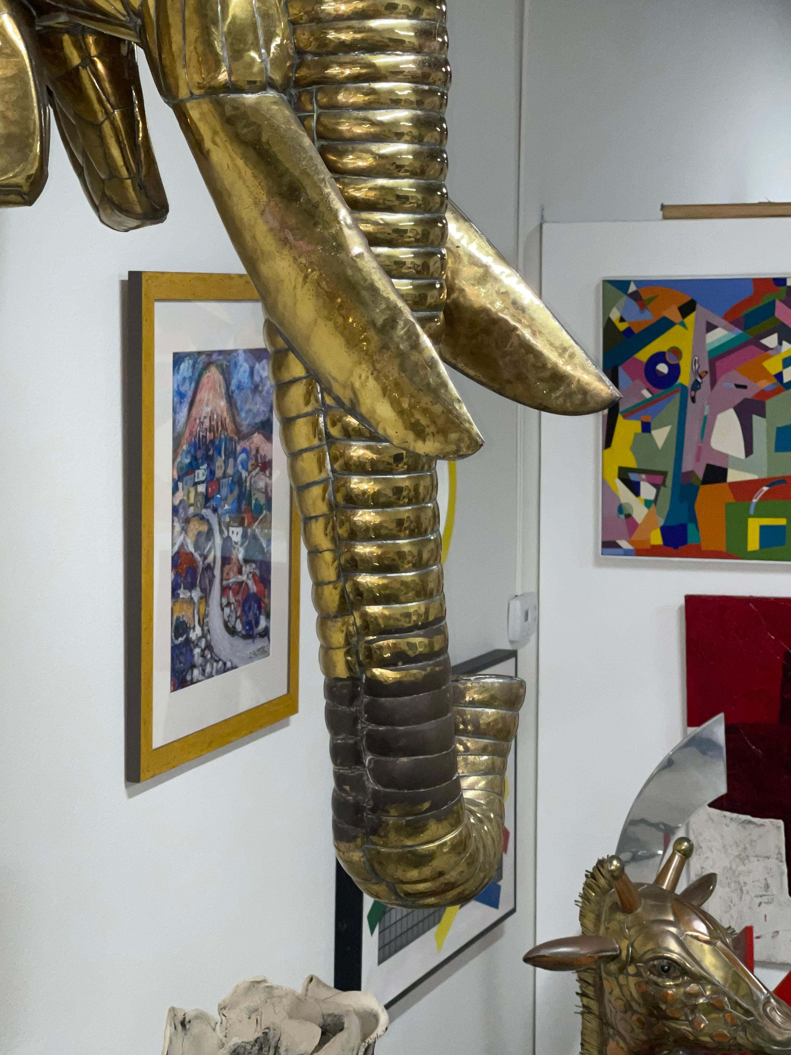 1979 Sergio Bustamante Life Size Brass Elephant Sculpture 1