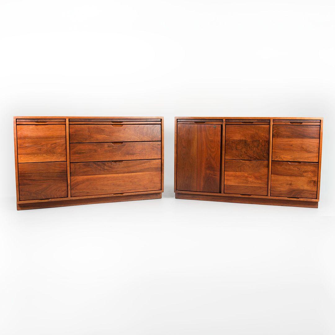 Late 20th Century 1979 Solid Black Walnut Credenza by American Craftsman Arden Riddle