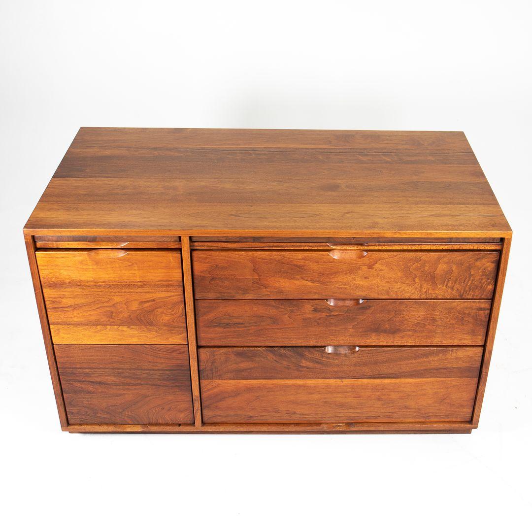1979 Solid Black Walnut Credenza by American Craftsman Arden Riddle 1