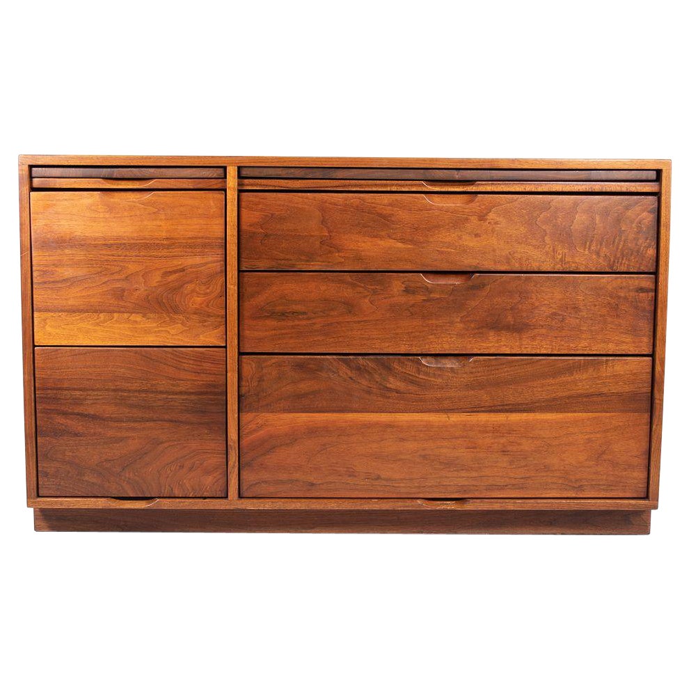 1979 Solid Black Walnut Credenza by American Craftsman Arden Riddle