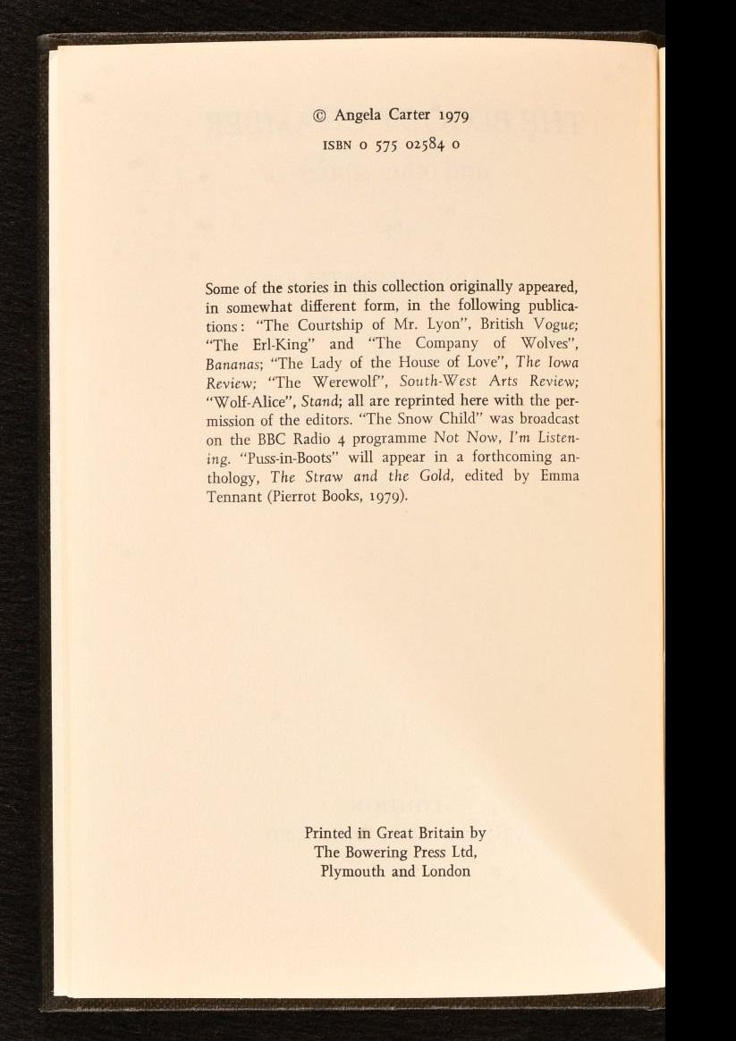 20th Century 1979 The Bloody Chamber and Other Stories For Sale