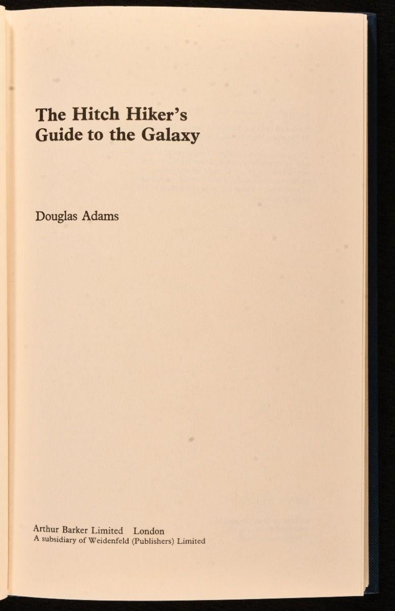 1979 The Hitch Hiker's Guide to the Galaxy In Good Condition For Sale In Bath, GB