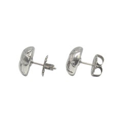 1979 Tiffany & Co Sterling Silver Woven Button Stud Earrings #24942