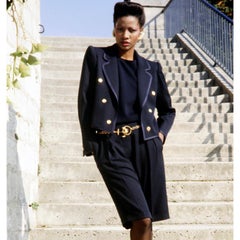 1979 Vintage Yves Saint Laurent Documented  Open Front Cropped Blazer Jacket