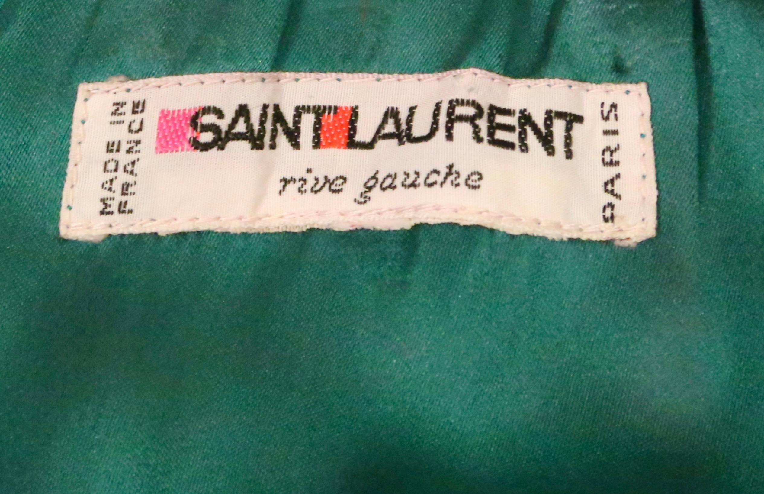 1979 YVES SAINT LAURENT black satin kimono jacket with Asian pheasant embroidery 9