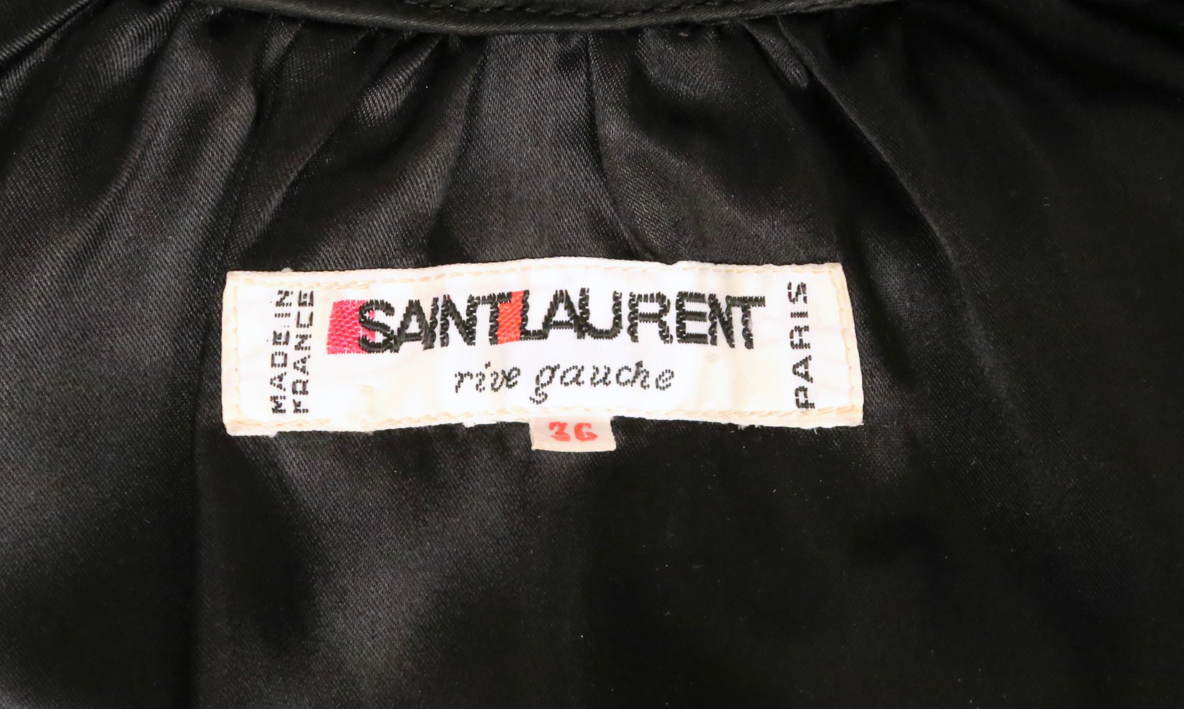 1979 YVES SAINT LAURENT black satin kimono jacket with gold seashell embroidery For Sale 11