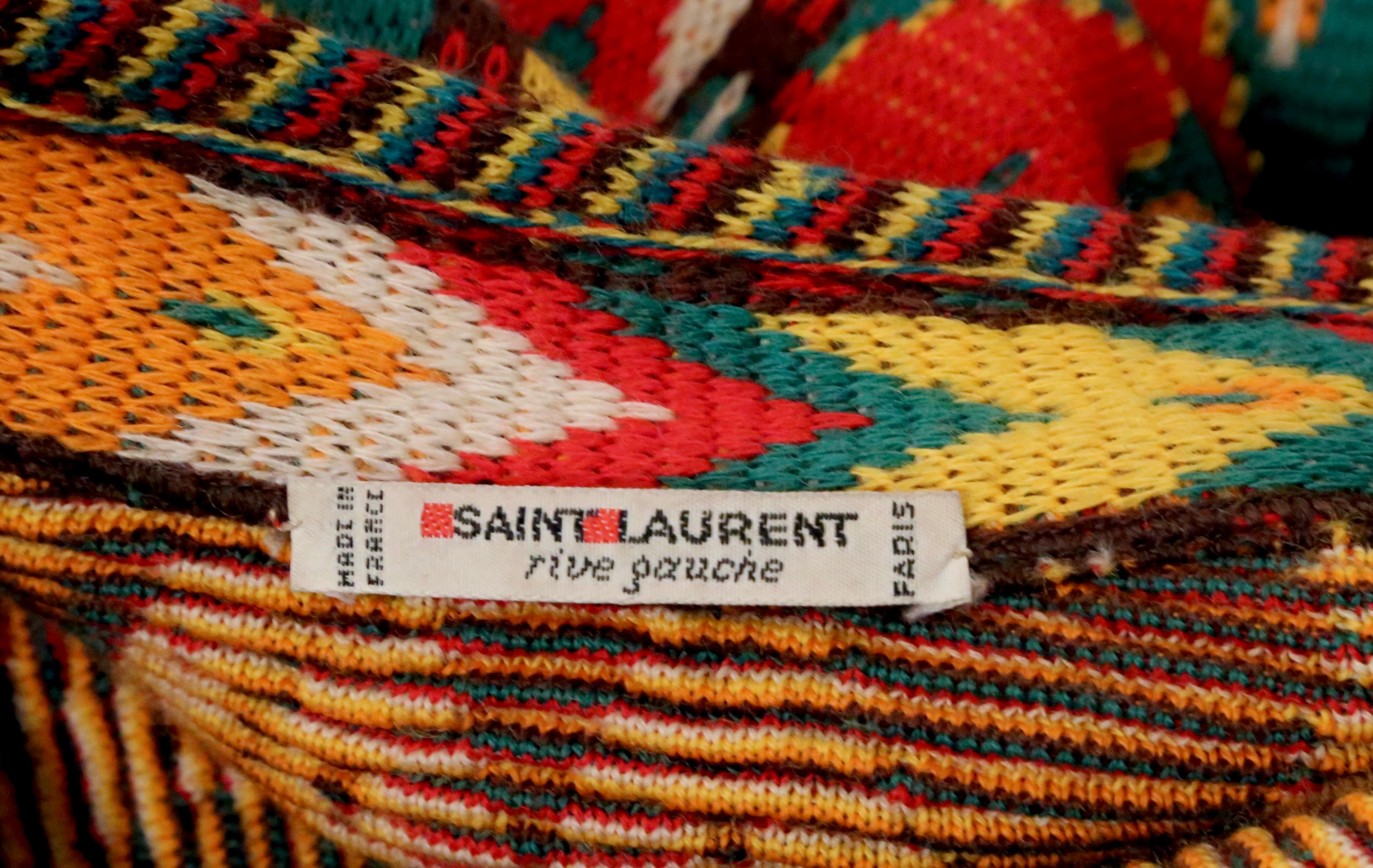 1980 Yves Saint Laurent, maglione luminoso Ikat RUNWAY, cappotto in vendita 7