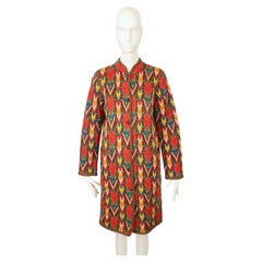 1980 YVES SAINT LAURENT bright Ikat RUNWAY sweater coat