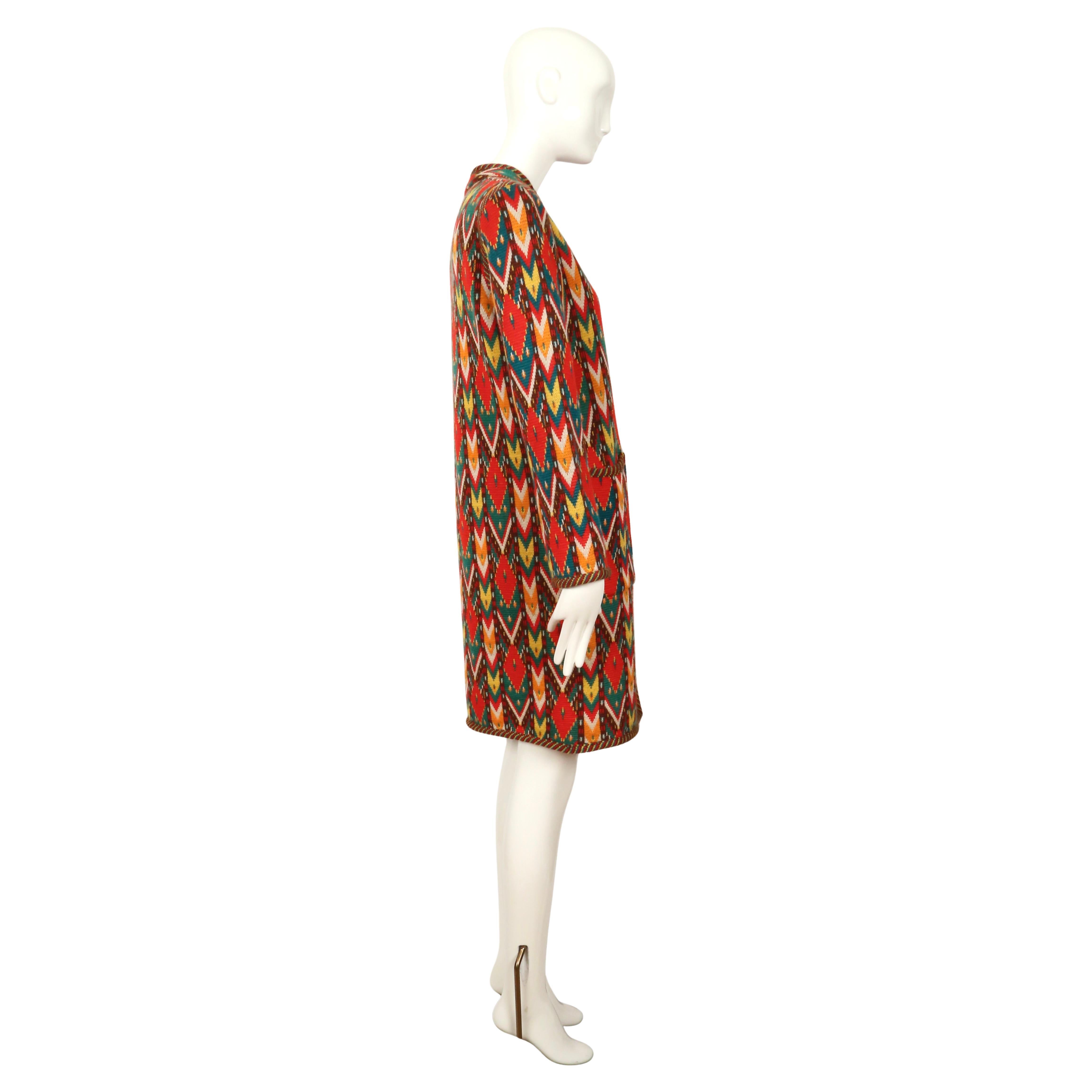 1980 Yves Saint Laurent, maglione luminoso Ikat RUNWAY, cappotto In condizioni buone in vendita a San Fransisco, CA