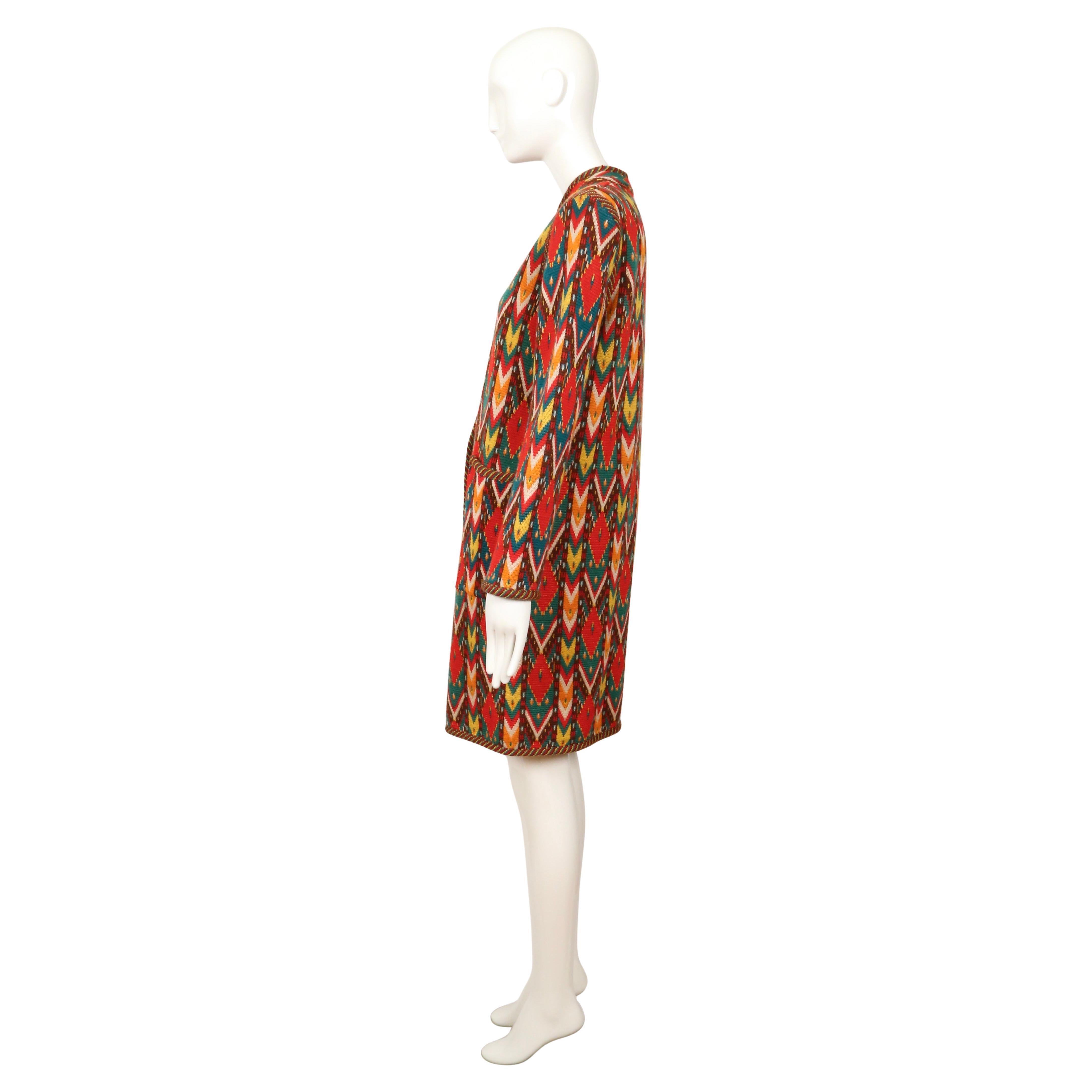 1980 Yves Saint Laurent, maglione luminoso Ikat RUNWAY, cappotto in vendita 3