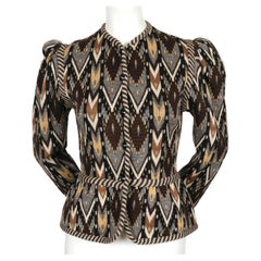 1980 YVES SAINT LAURENT Ikat Strickjacke Pullover