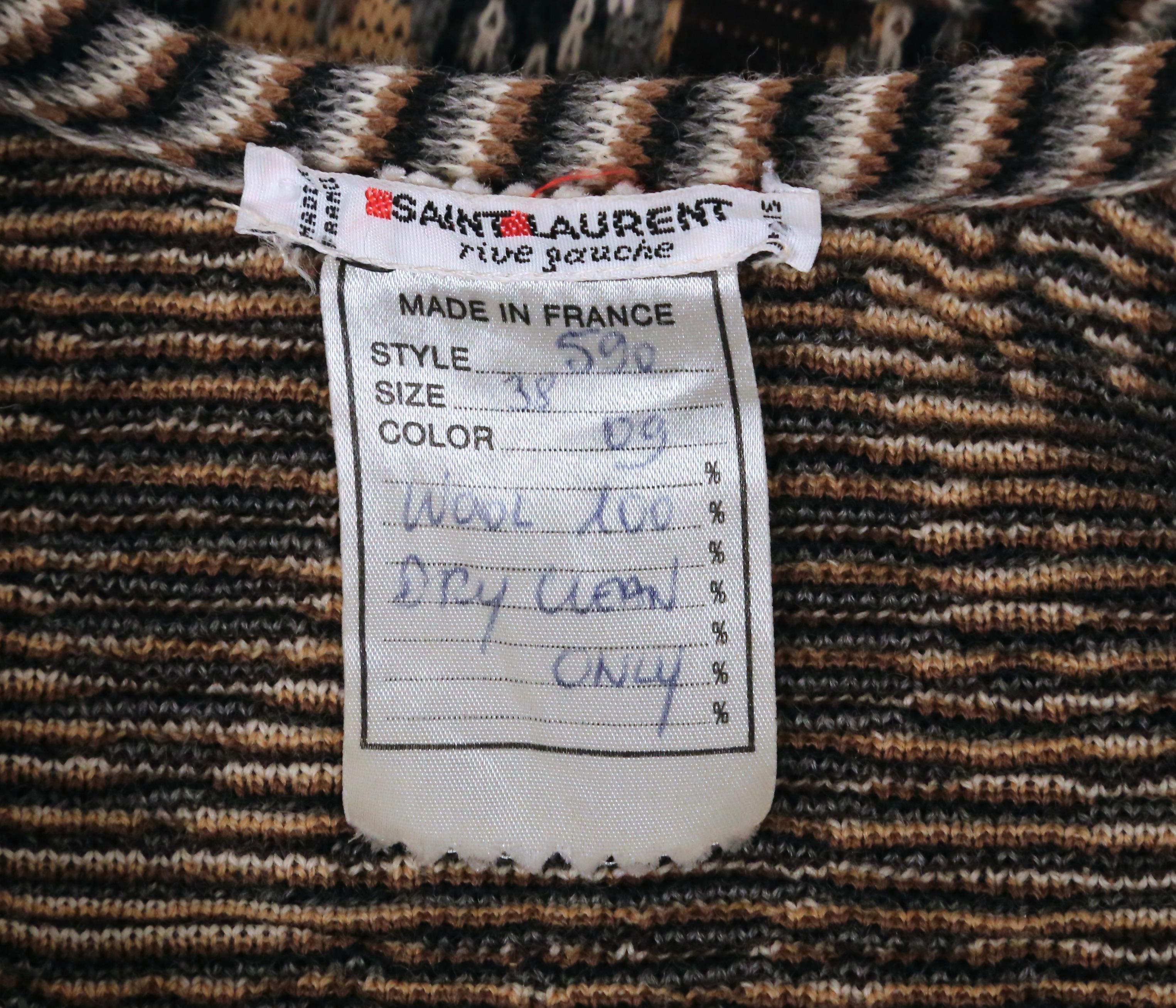 1979 YVES SAINT LAURENT Ikat cardigan sweater For Sale 4