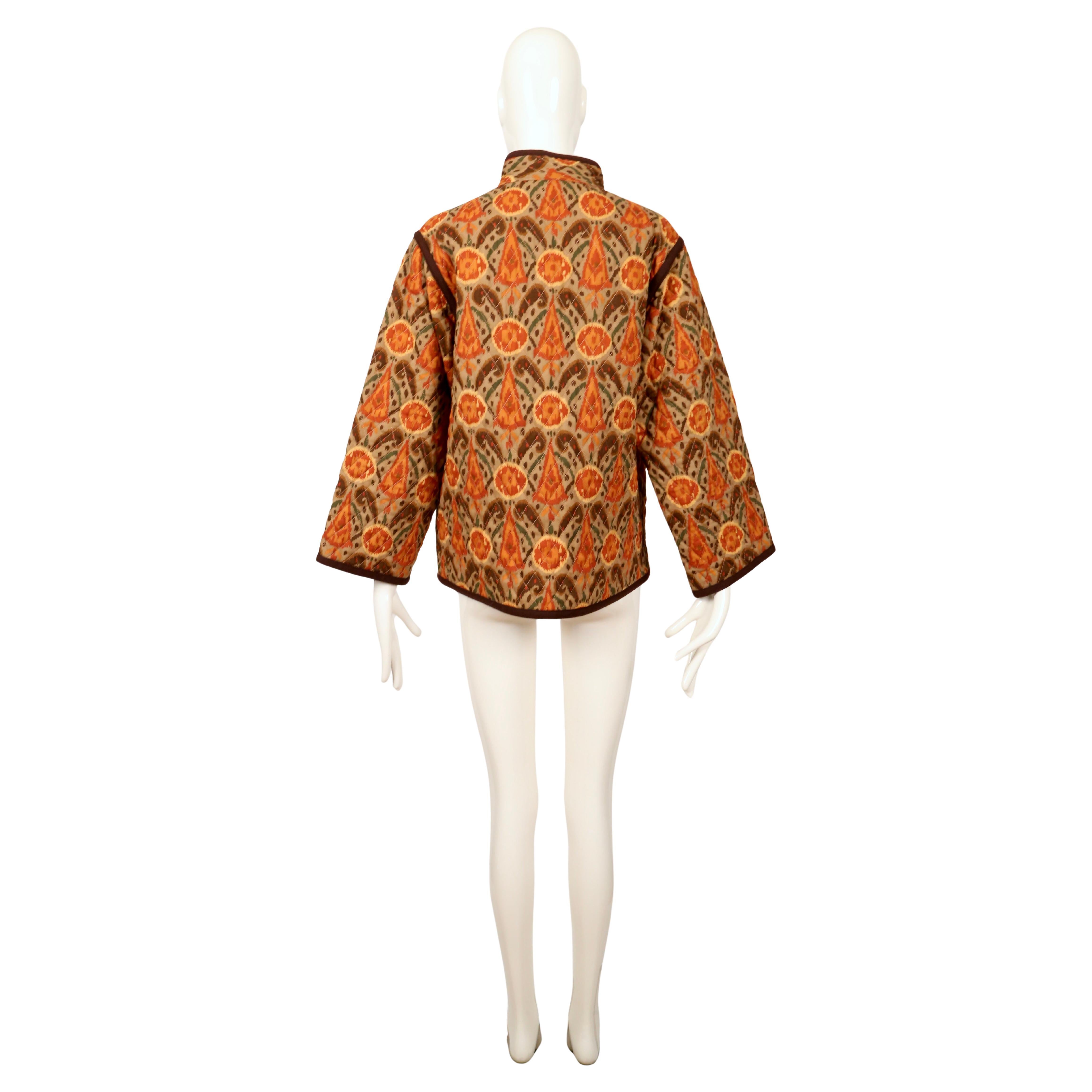 1979 YVES SAINT LAURENT wool IKAT quilted RUNWAY jacket For Sale 5