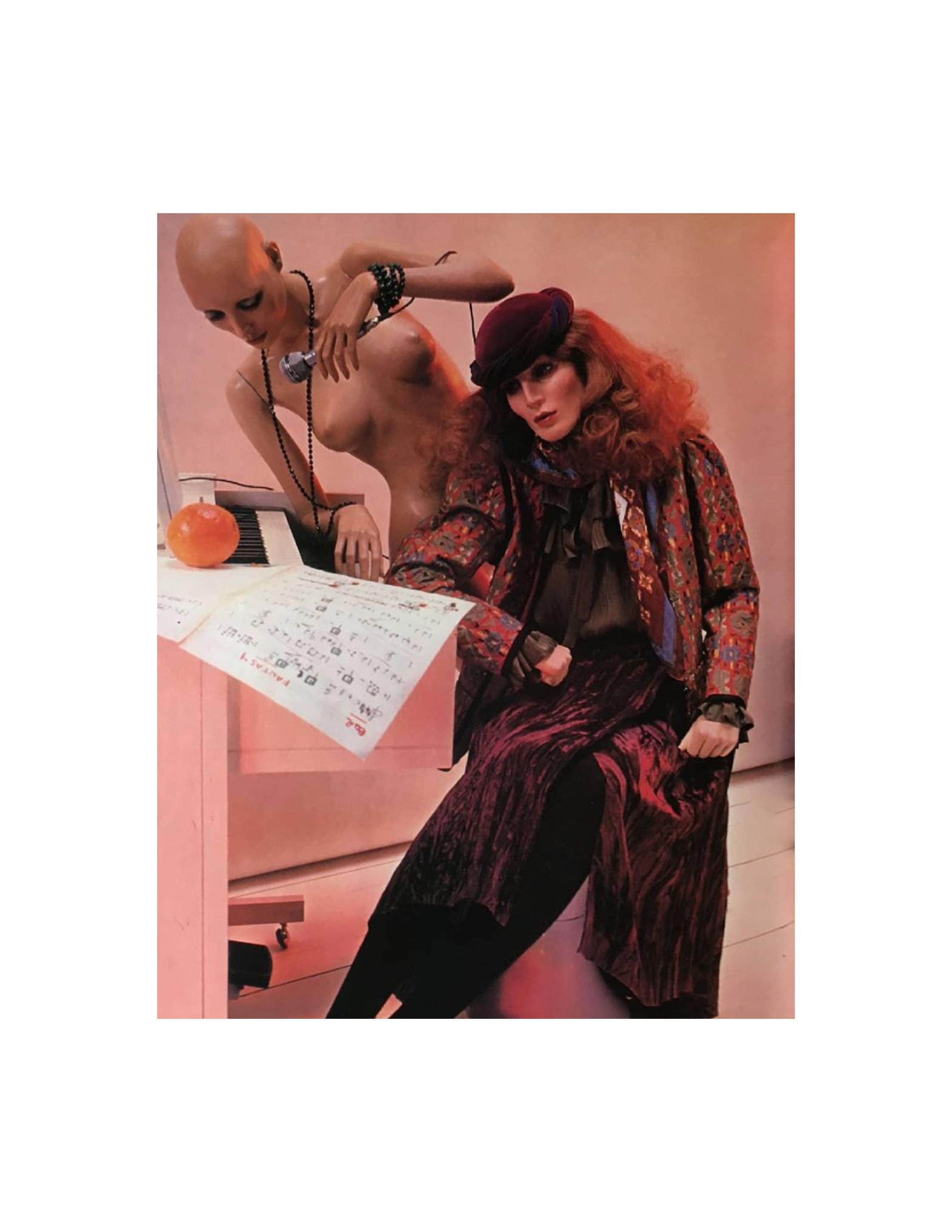 1979 YVES SAINT LAURENT wool IKAT quilted RUNWAY jacket For Sale 7