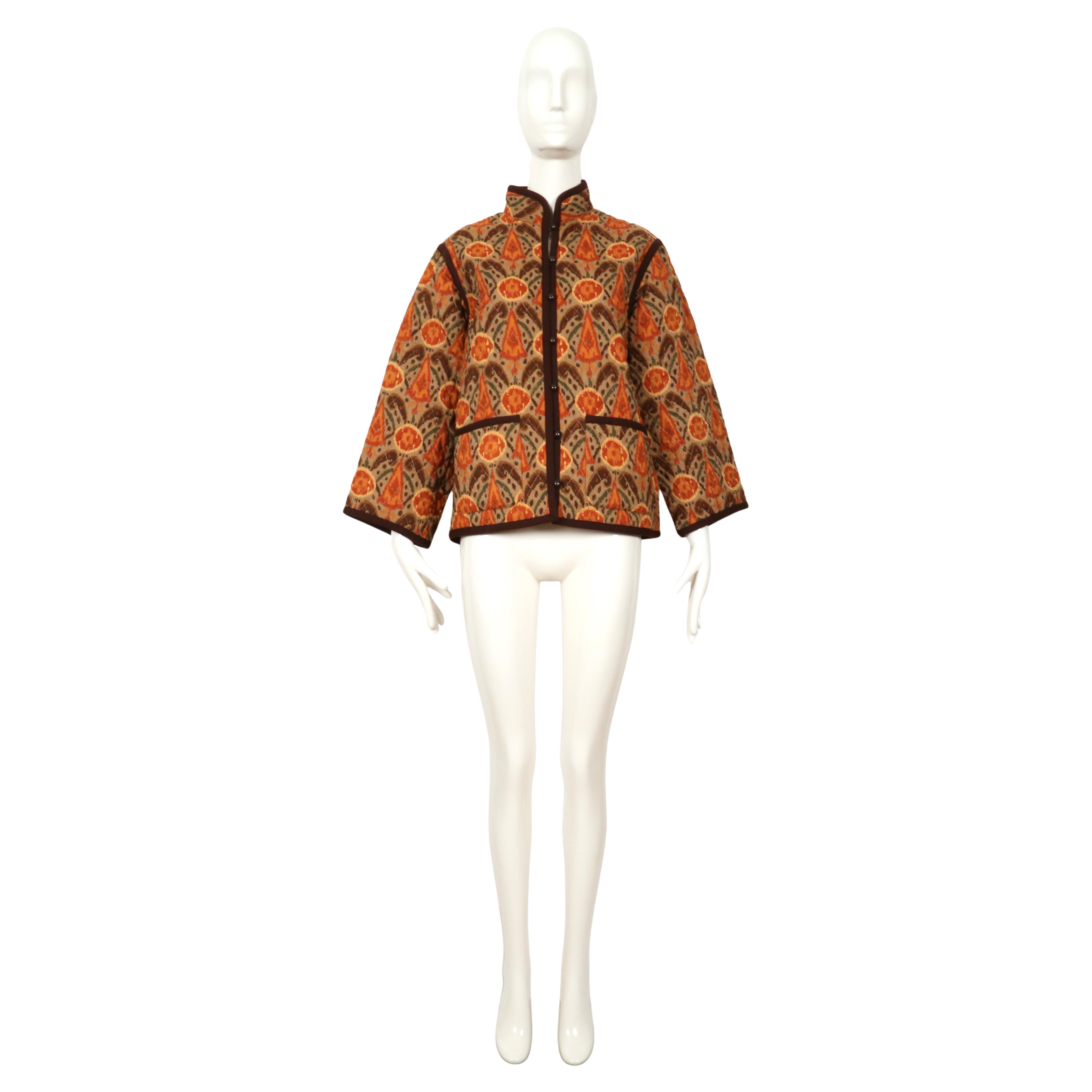 1979 YVES SAINT LAURENT wool IKAT quilted RUNWAY jacket In Good Condition For Sale In San Fransisco, CA