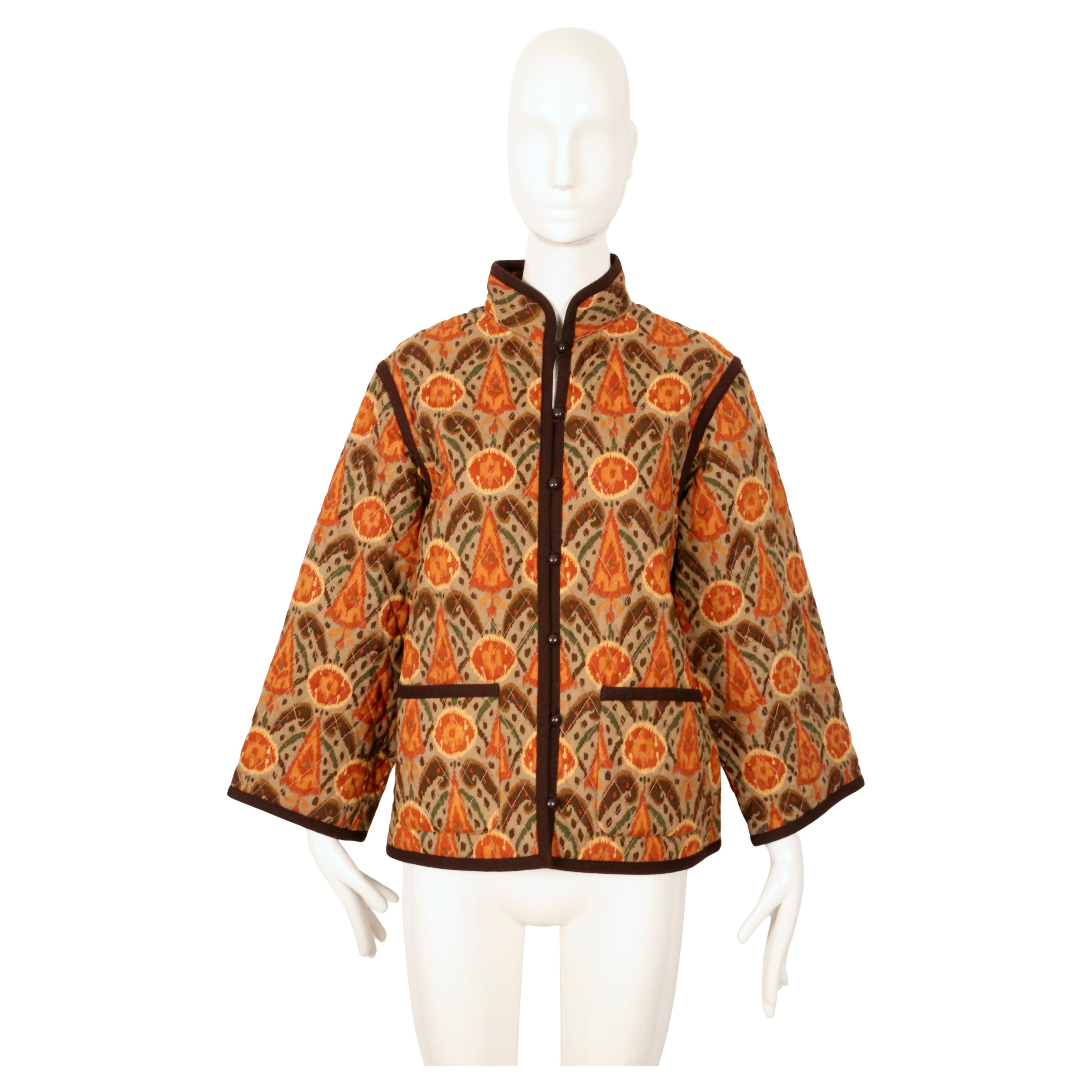 Women's or Men's 1979 YVES SAINT LAURENT wool IKAT quilted RUNWAY jacket For Sale