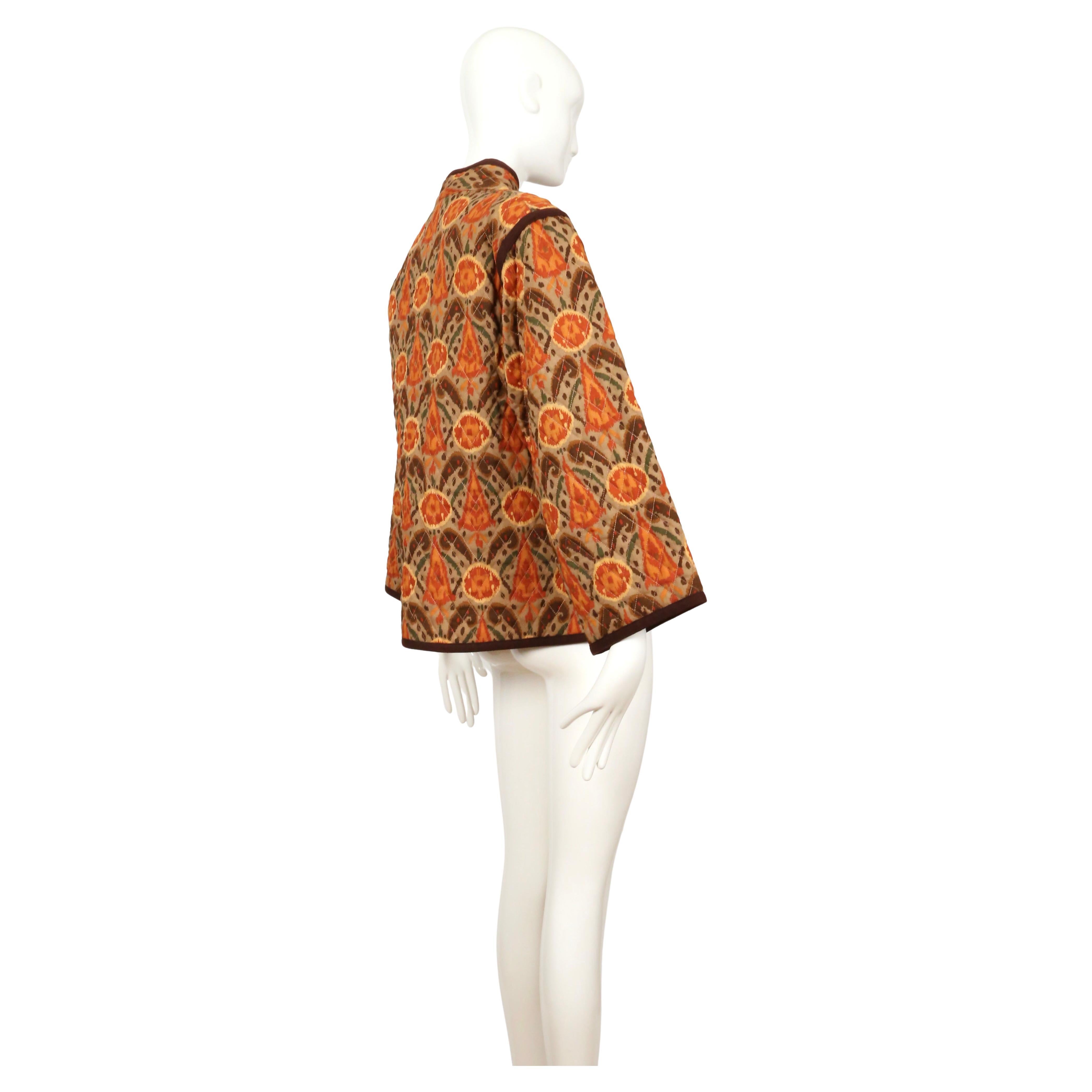 1979 YVES SAINT LAURENT wool IKAT quilted RUNWAY jacket For Sale 1
