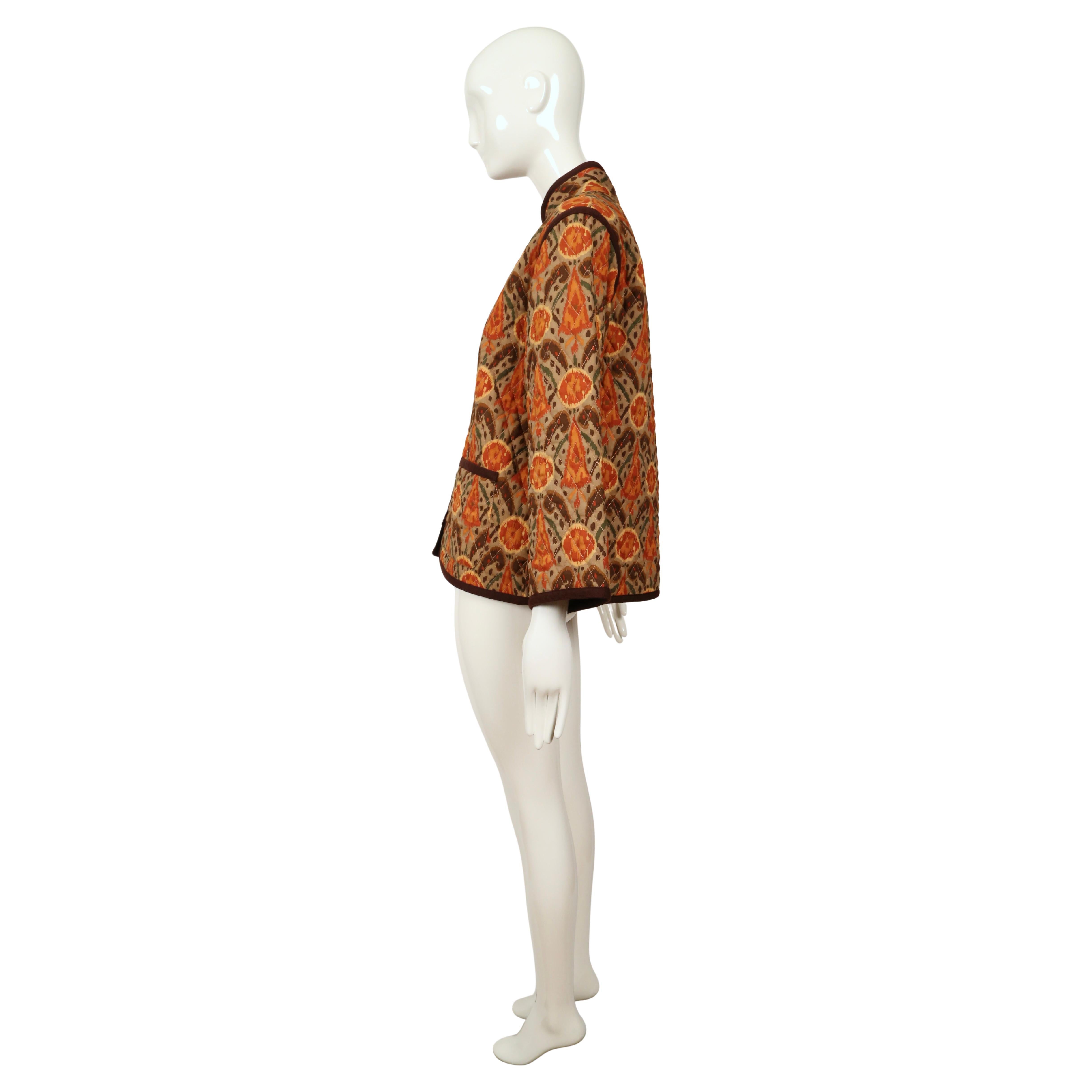 1979 YVES SAINT LAURENT wool IKAT quilted RUNWAY jacket For Sale 3