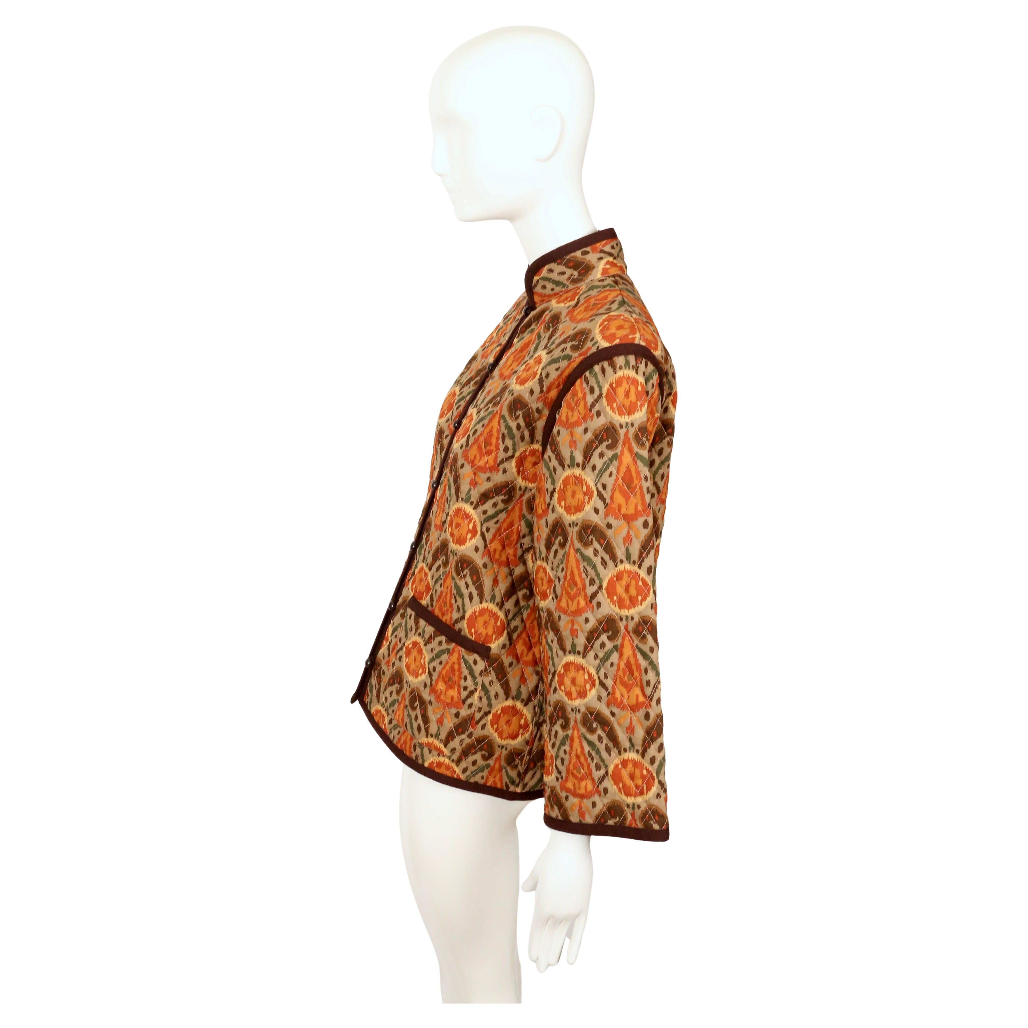 1979 YVES SAINT LAURENT wool IKAT quilted RUNWAY jacket For Sale 4