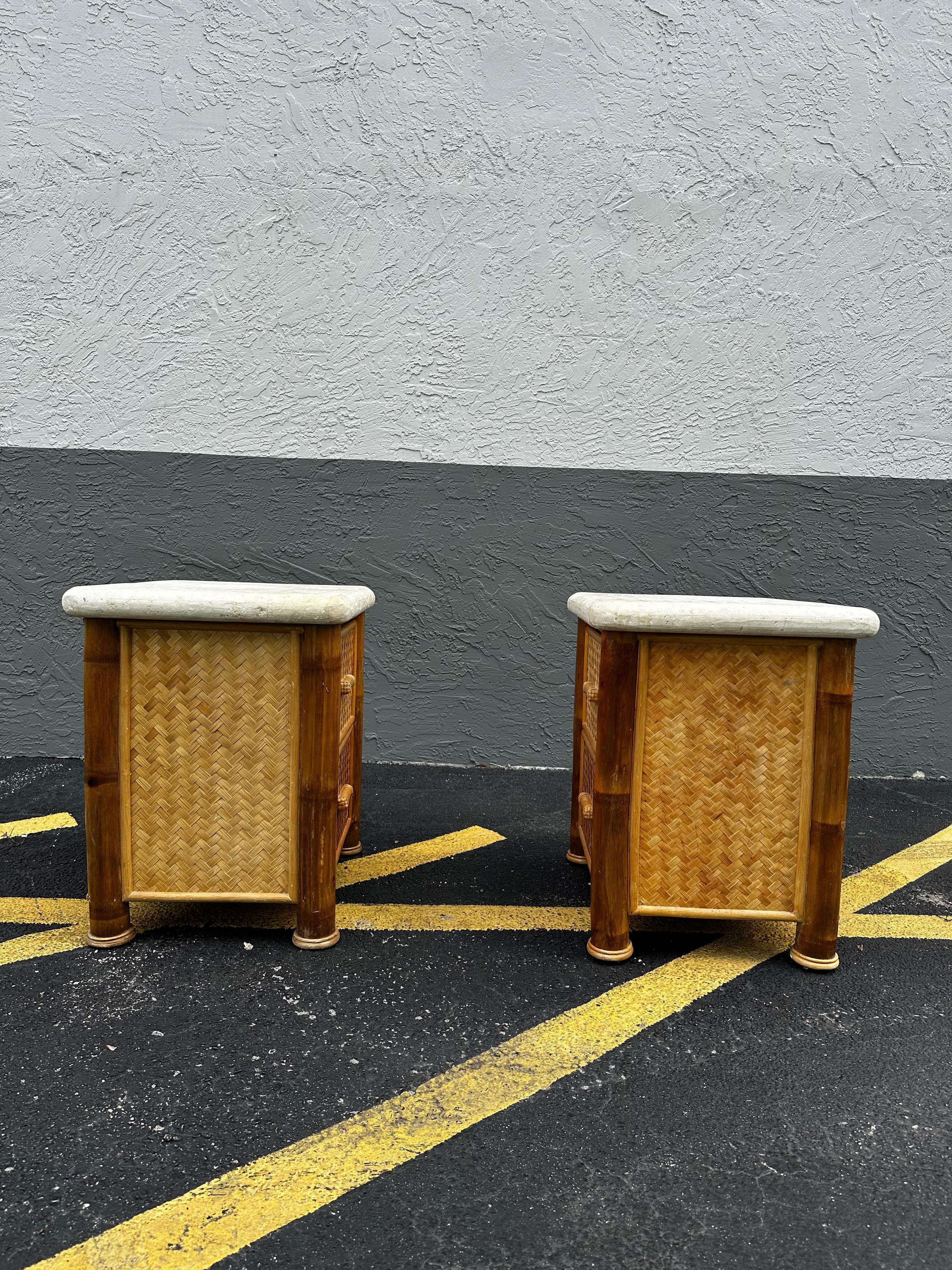 Filippino Comodini in rattan intrecciato in bambù del 1979 in vendita