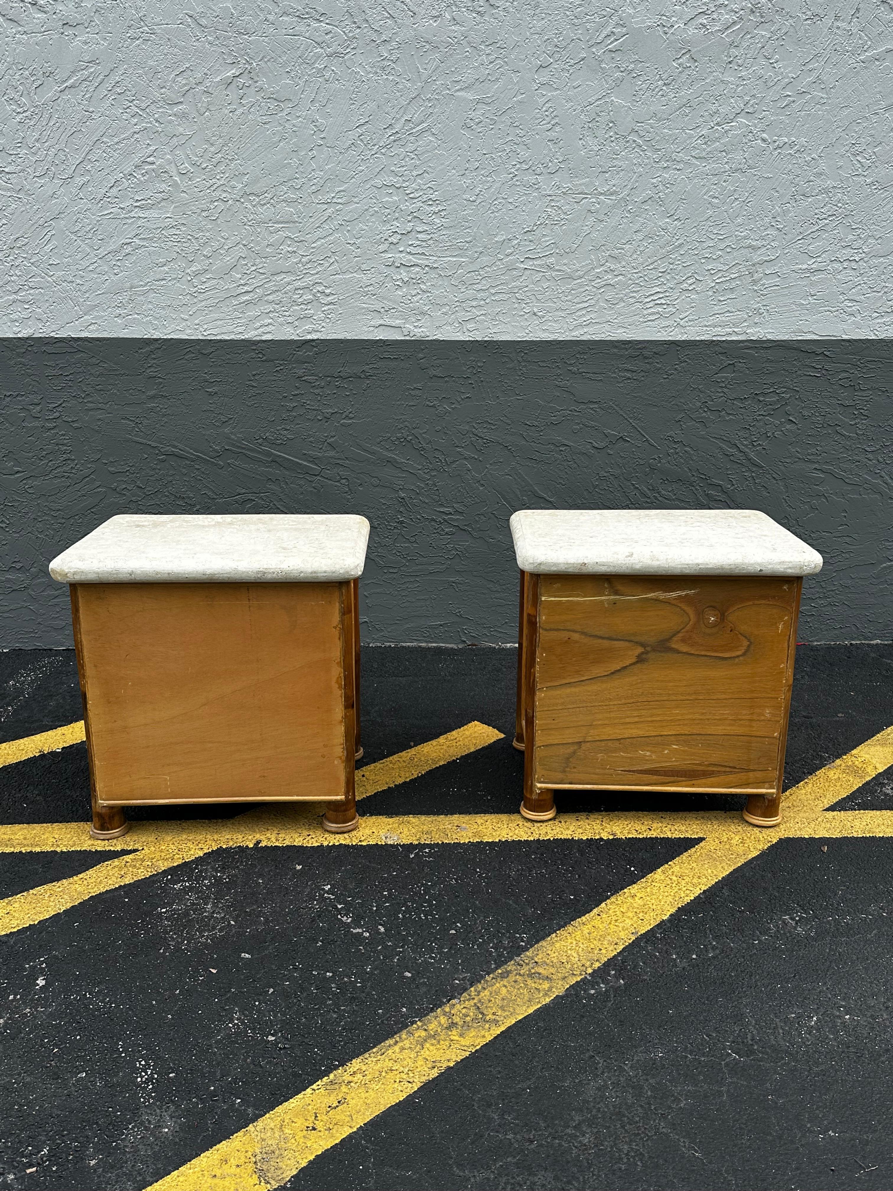 Bambù Comodini in rattan intrecciato in bambù del 1979 in vendita